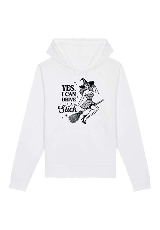 Толстовка с капюшоном Halloween Witch yes I can drive a stick
