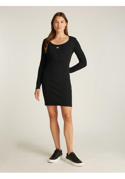 Платье из джерси с ребристой структурой. TJW BADGE RIB BODYCON DRESS EXT
