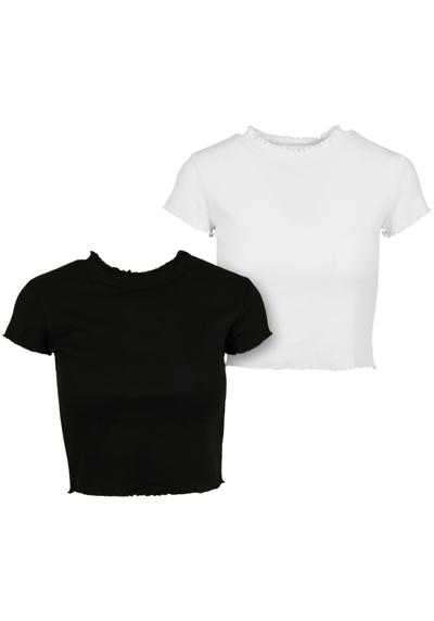 футболка Urban Classics Damen Ladies Cropped Rib Tee 2-Pack