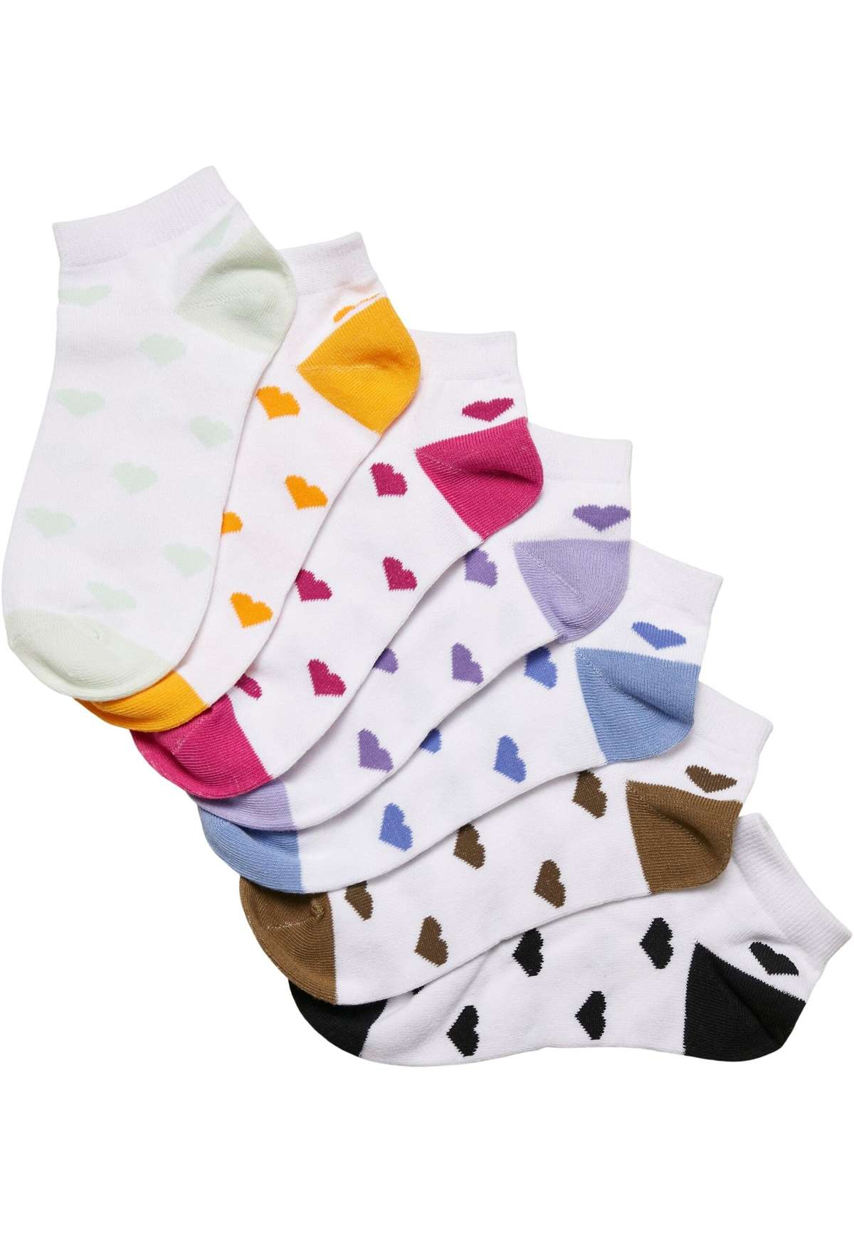 Базовые носки Urban Classics Unisex Recycled Yarn Heart Sneaker Socks 7-Pack