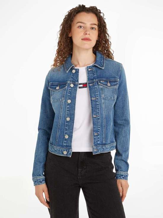 Джинсовая куртка с фирменным лейблом Tommy Jeans VIVIANNE SKN JACKET CH8132