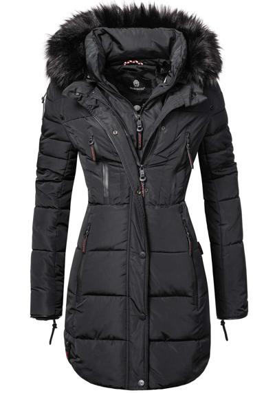 Стеганое пальто, теплое зимнее пальто со съемным капюшоном из искусственного меха.
