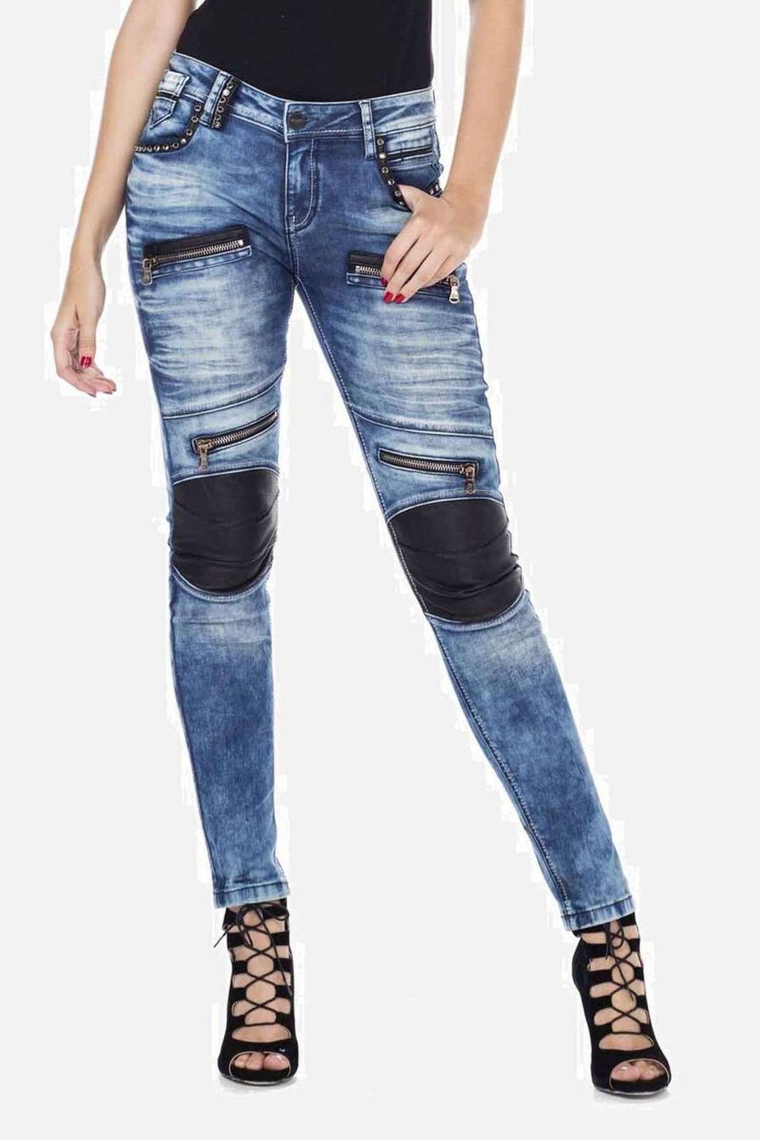 Джинсы скинни с модными аппликациями Jeans