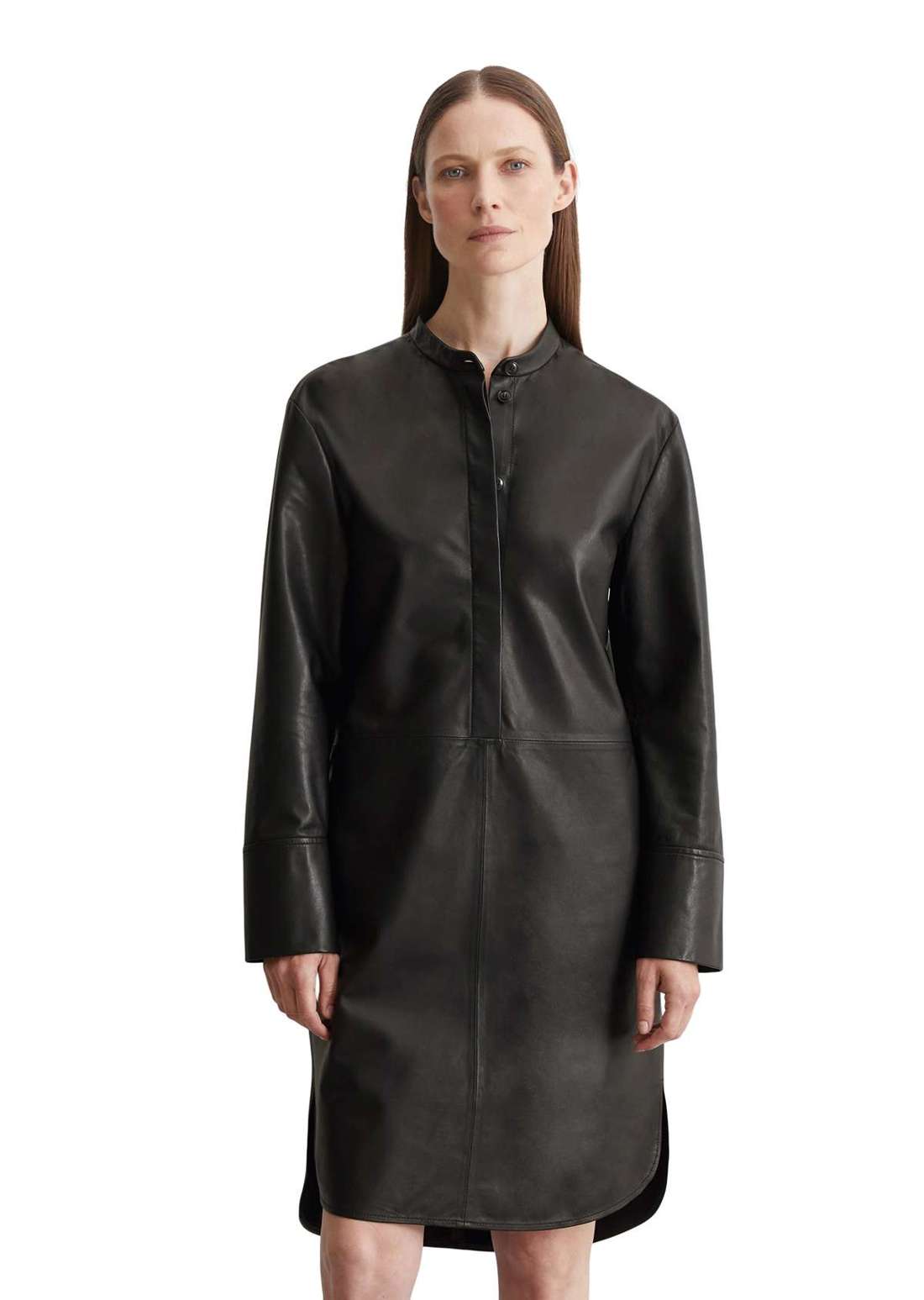 Кожаное платье aus softem Lammleder