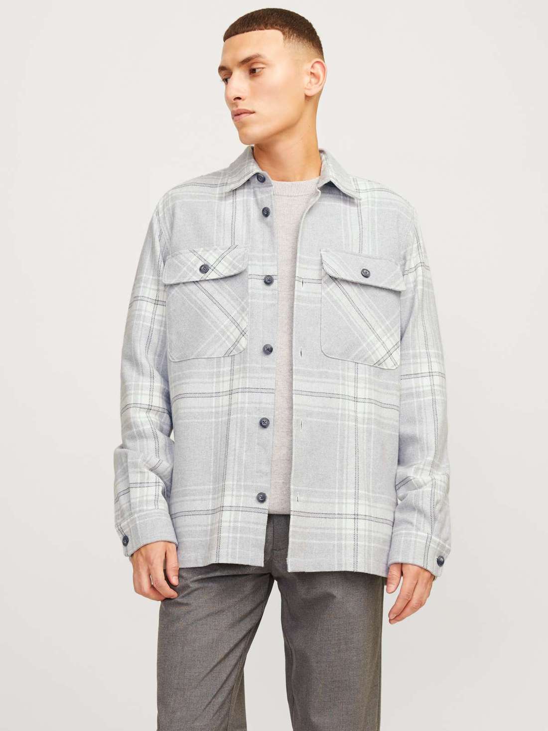 Рубашка с длинным рукавом JPRRAYMOND MELANGE CHECK LS OVERSHIRT SN
