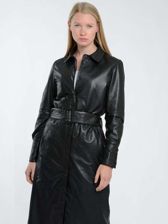 Кожаное пальто 42021151