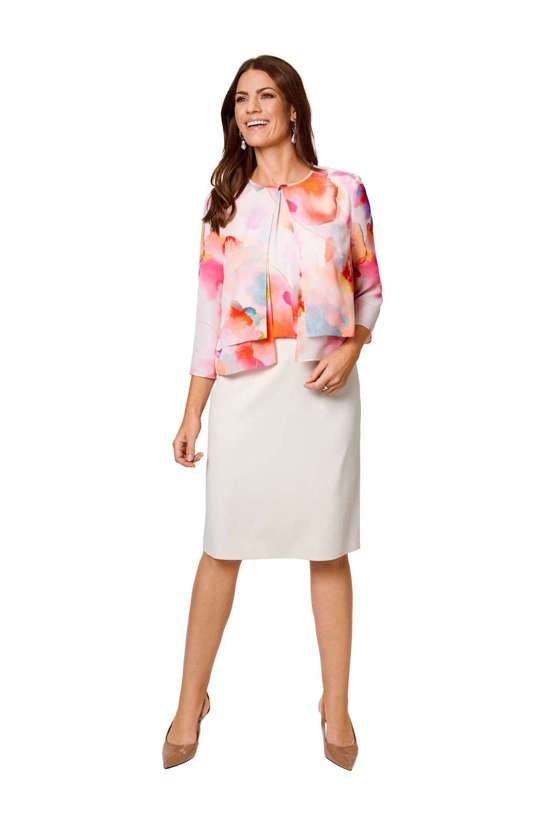 Блузка-пиджак с цветочным узором