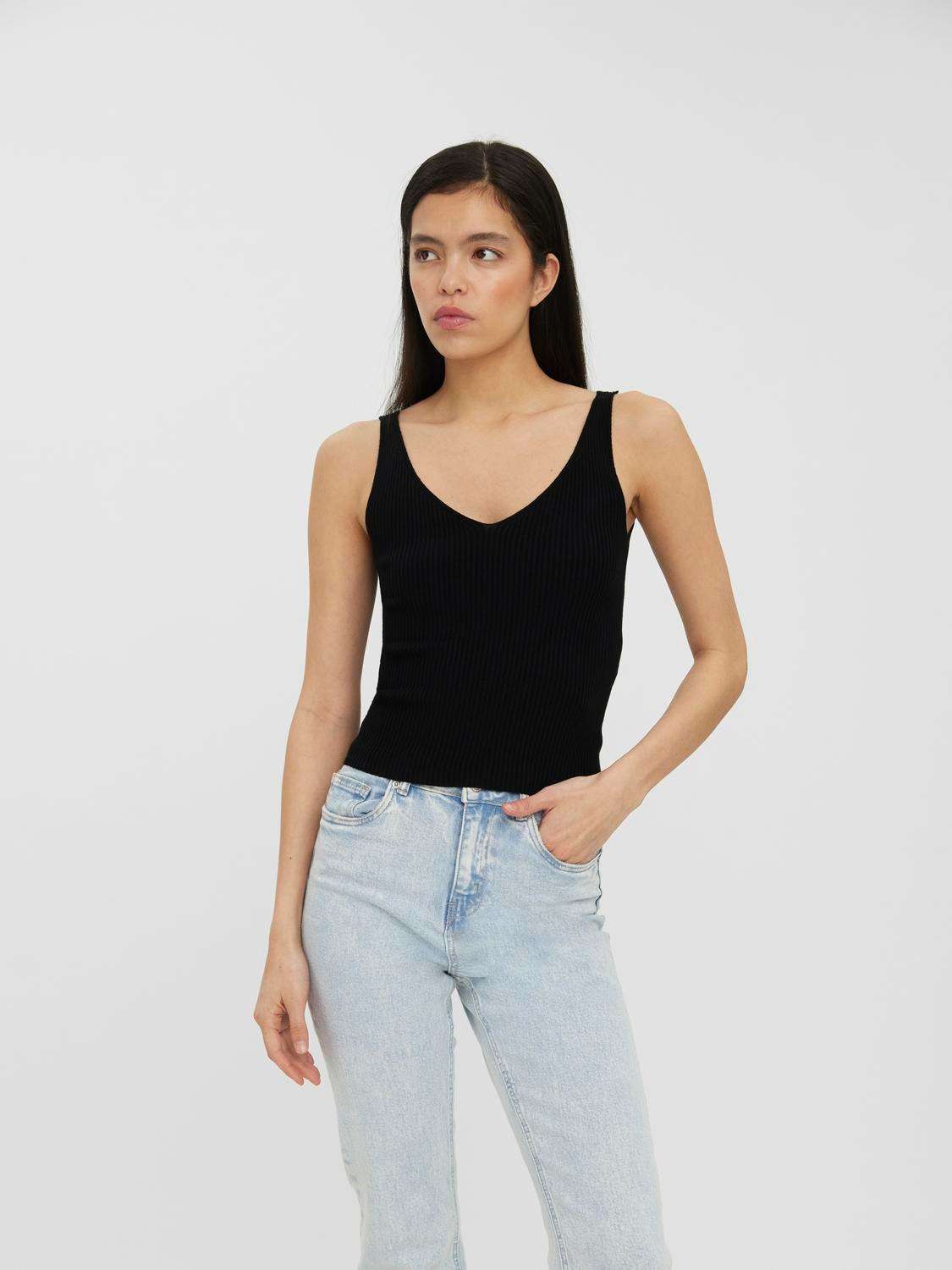 Вязаный топ VMGLORY SL RIB TOP