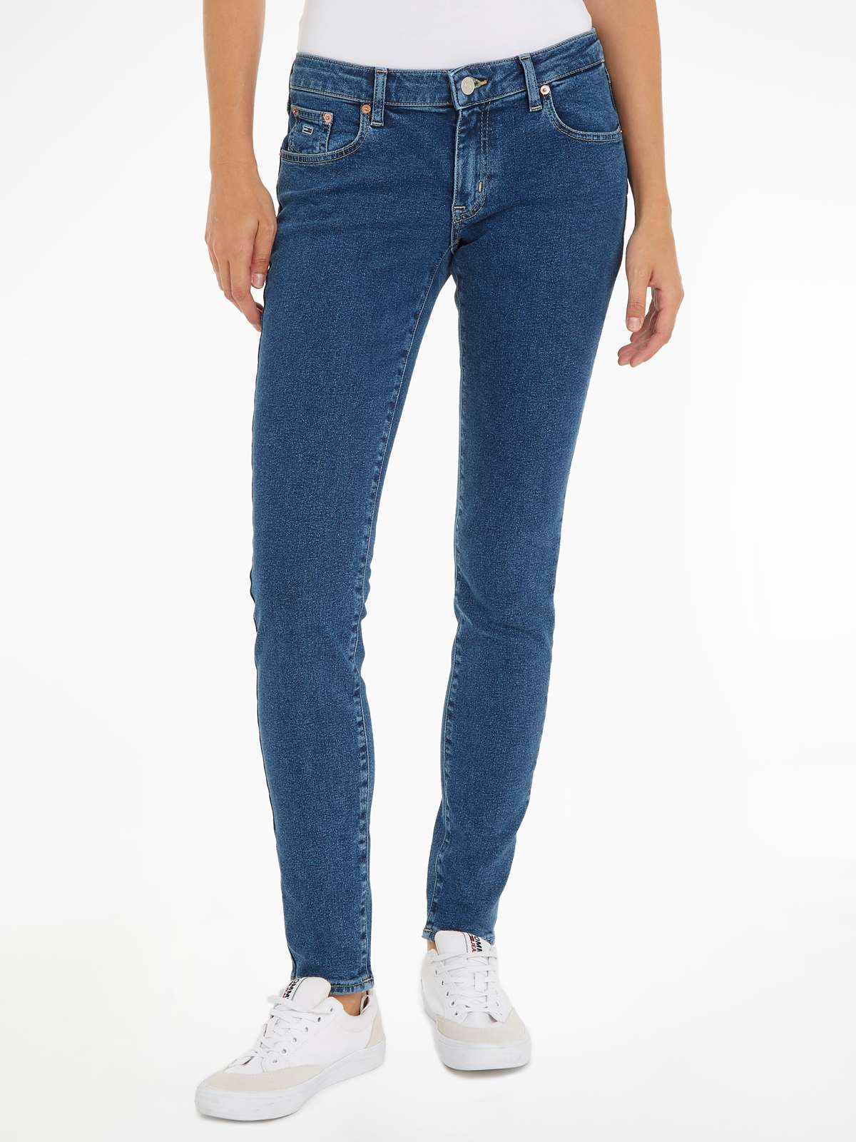 Джинсы узкого кроя с эффектом выцветания Skinny Jeans Marken Low Waist Mittlere Leibhohe