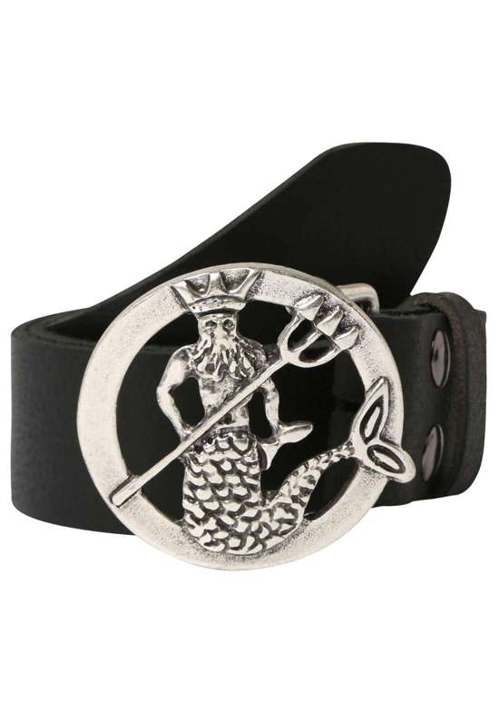 Кожаный ремень со сменной застежкой. Neptun Rund Silber