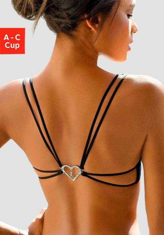 Бюстгальтер пуш-ап со специальной спинкой из стразов для глубокого выреза спины.