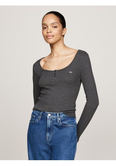 Хенли-рубашка с глубоким круглым вырезом TJW MELANGE HENLEY LS EXT