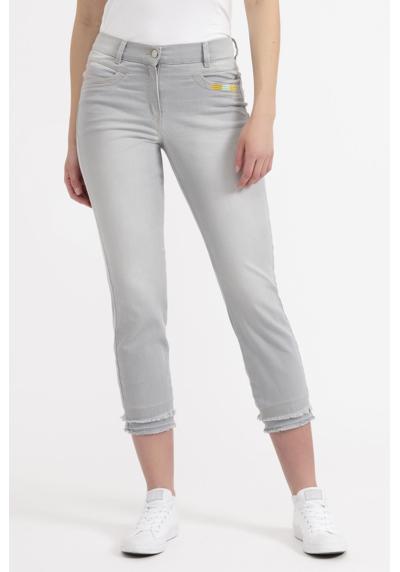 Джинсы с 5 карманами и бахромой по краю Jeans