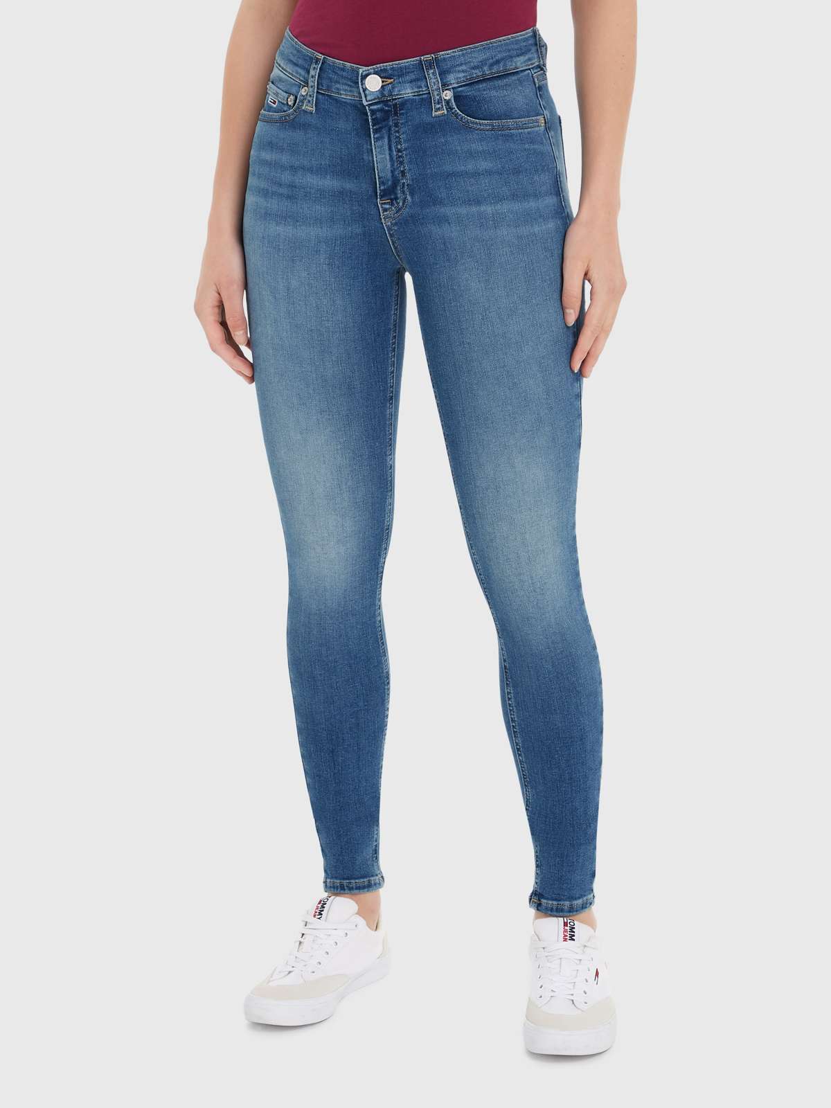 Джинсы скинни с потертостями Tommy Jeans - Damenjeans- NORA Mid Rise - Skinny Fit