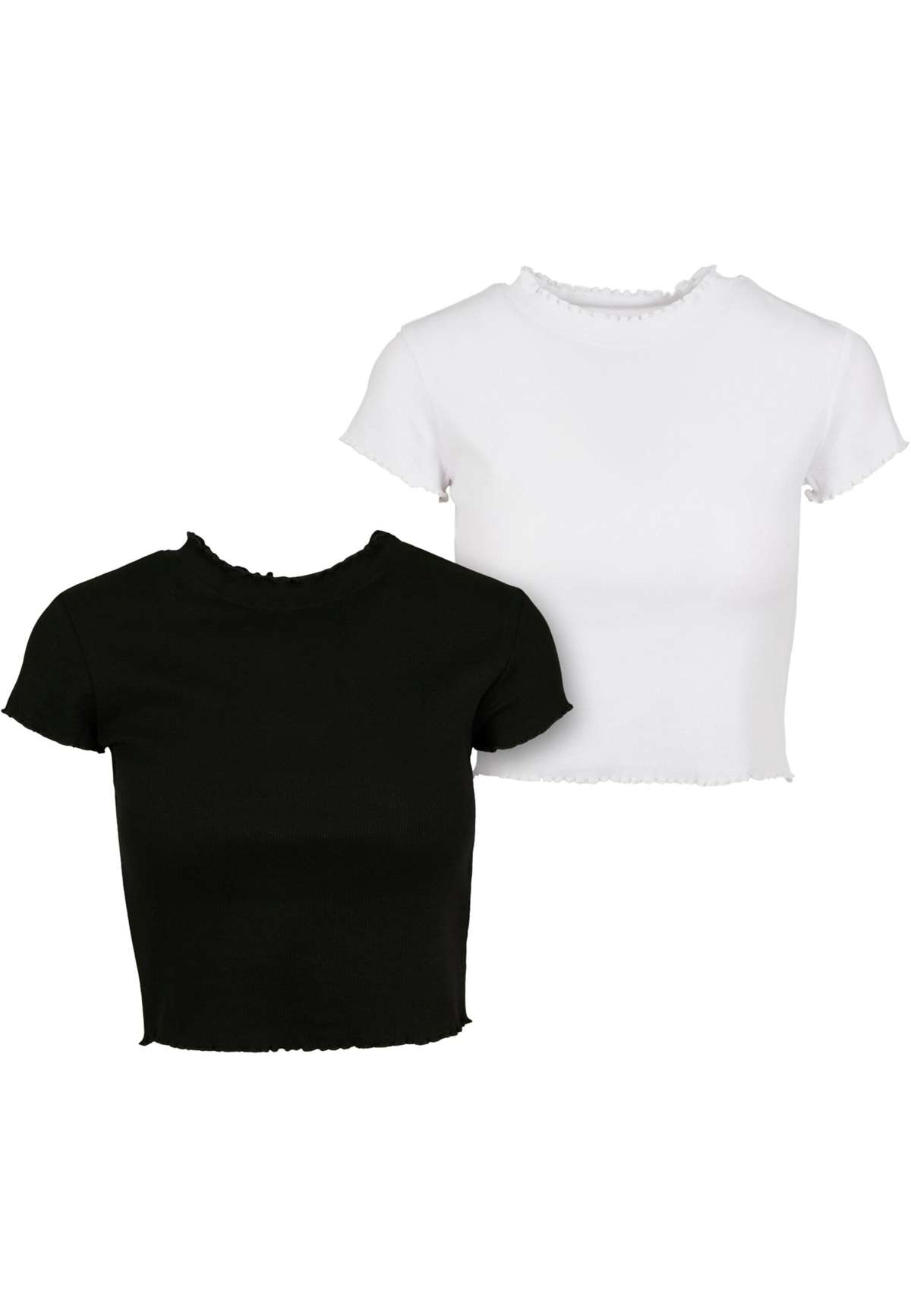 футболка Urban Classics Damen Ladies Cropped Rib Tee 2-Pack