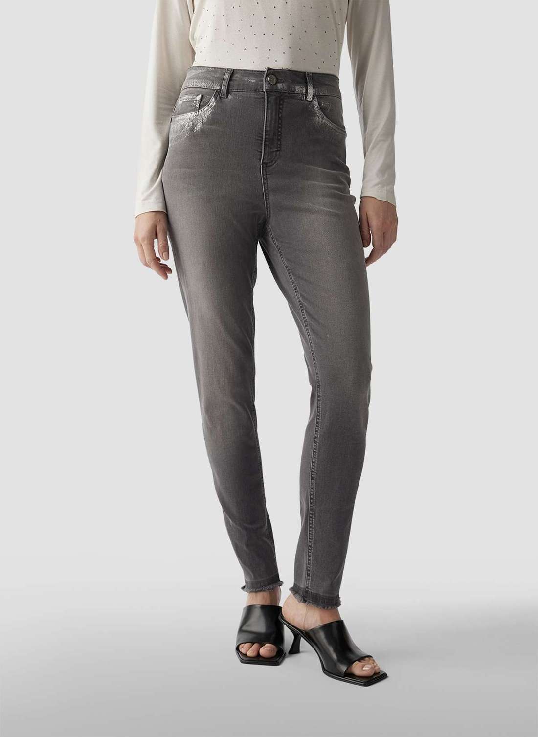 Брюки из джерси Trendige graue Slim-Fit-Jeans