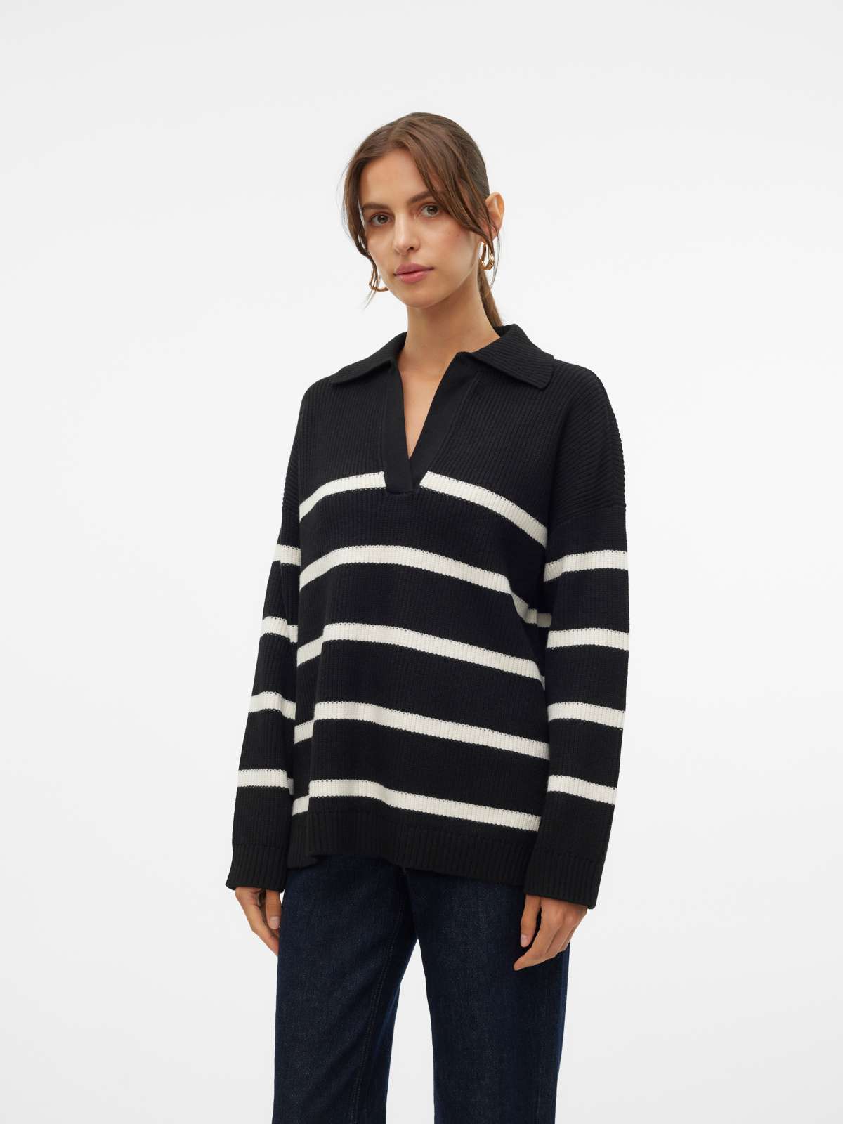 свитер с V-образным вырезом VMLUNA LS V-NECK LONG PULLOVER GA BOO