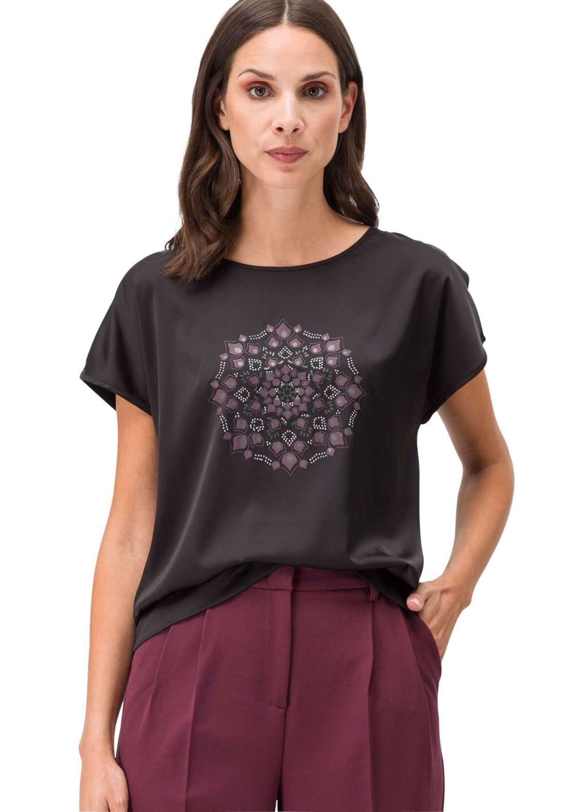 Рубашка с коротким рукавом zero Blusenshirt mit Mandala Print