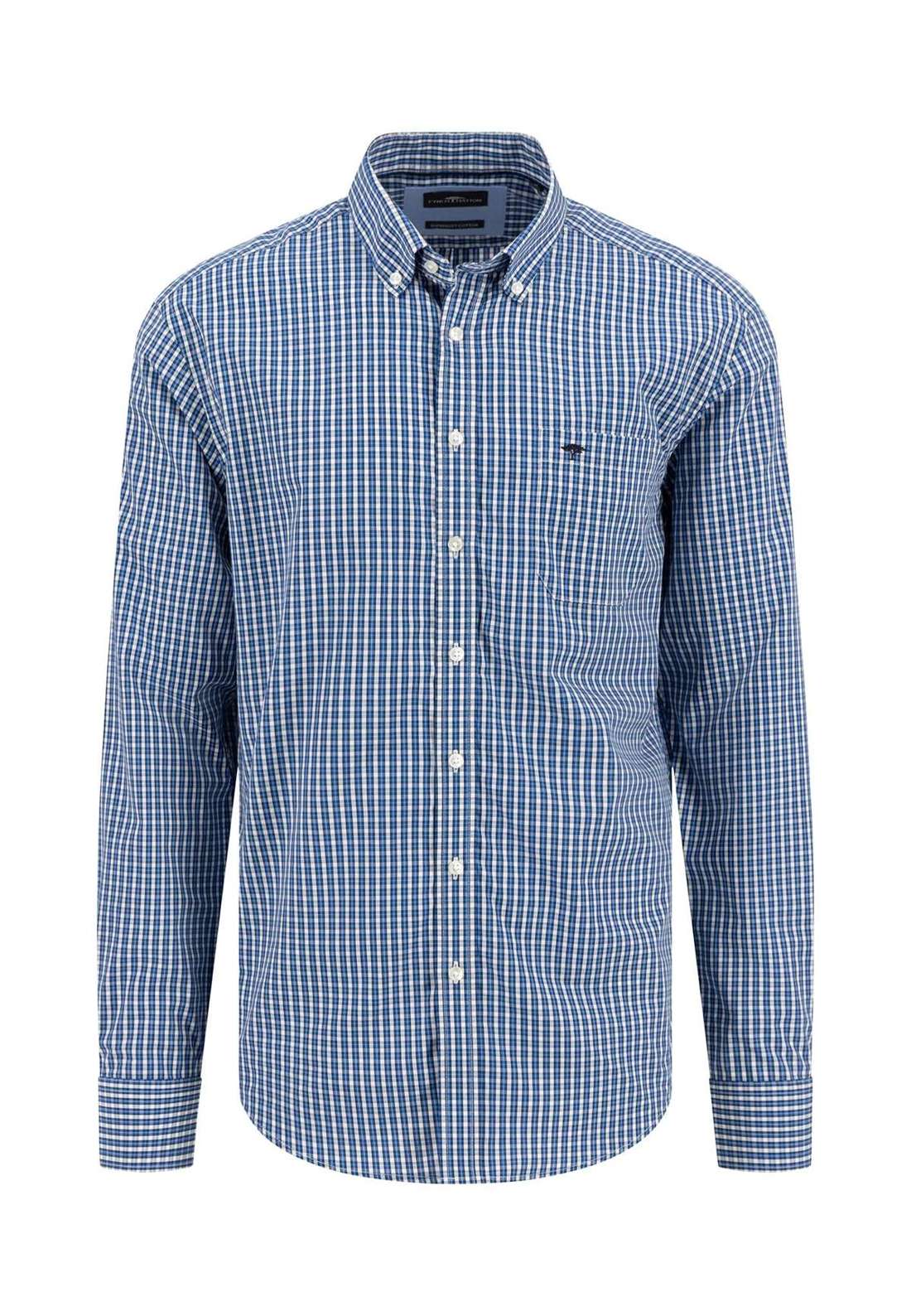 Рубашка в клетку с вышивкой логотипа