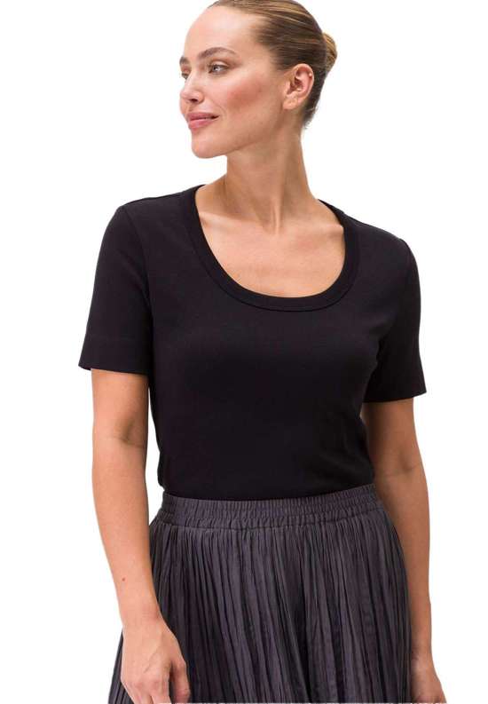 Рубашка с коротким рукавом zero Baumwollshirt mit Rundhalsausschnitt