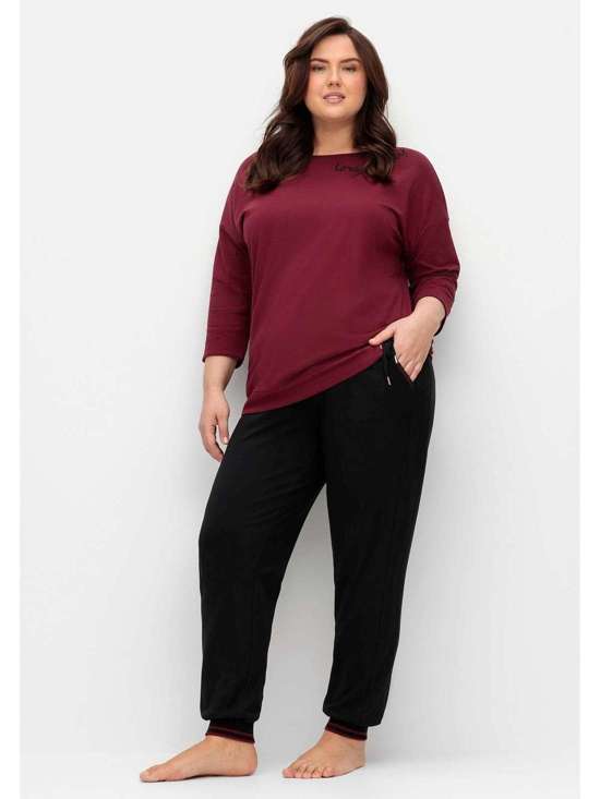 Брюки для отдыха с завязками и контрастными деталями Große Größen