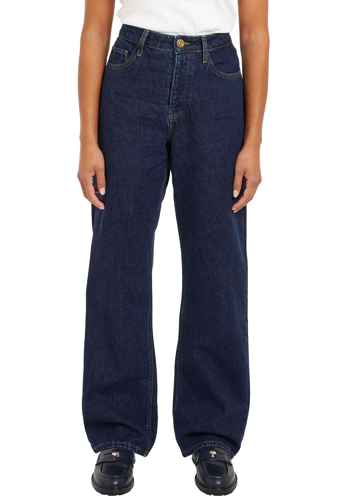Джинсы свободного кроя с логотипом Tommy Hilfiger. LOOSE STRAIGHT RW CLER