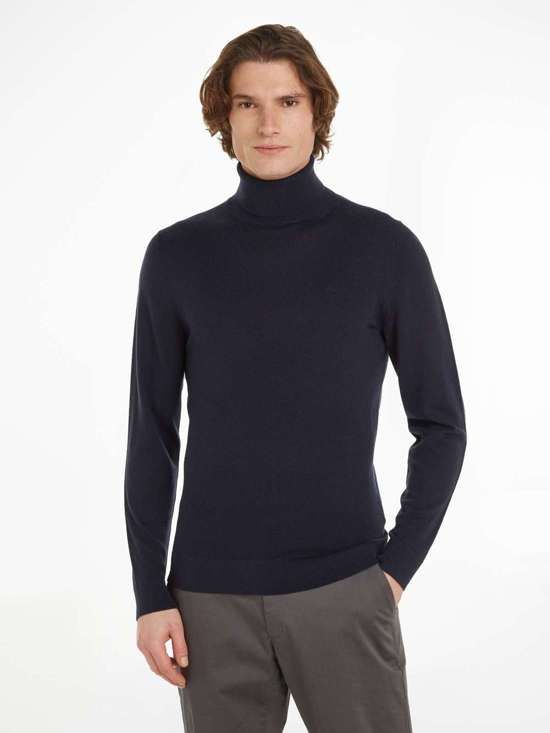 Свитер с высоким воротником и вышитым логотипом SUPERIOR WOOL TURTLE NECK