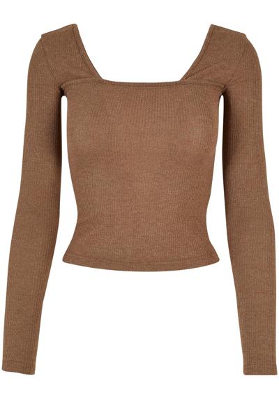 Длинный рукав Urban Classics Damen Ladies Rib Squared Neckline Longsleeve