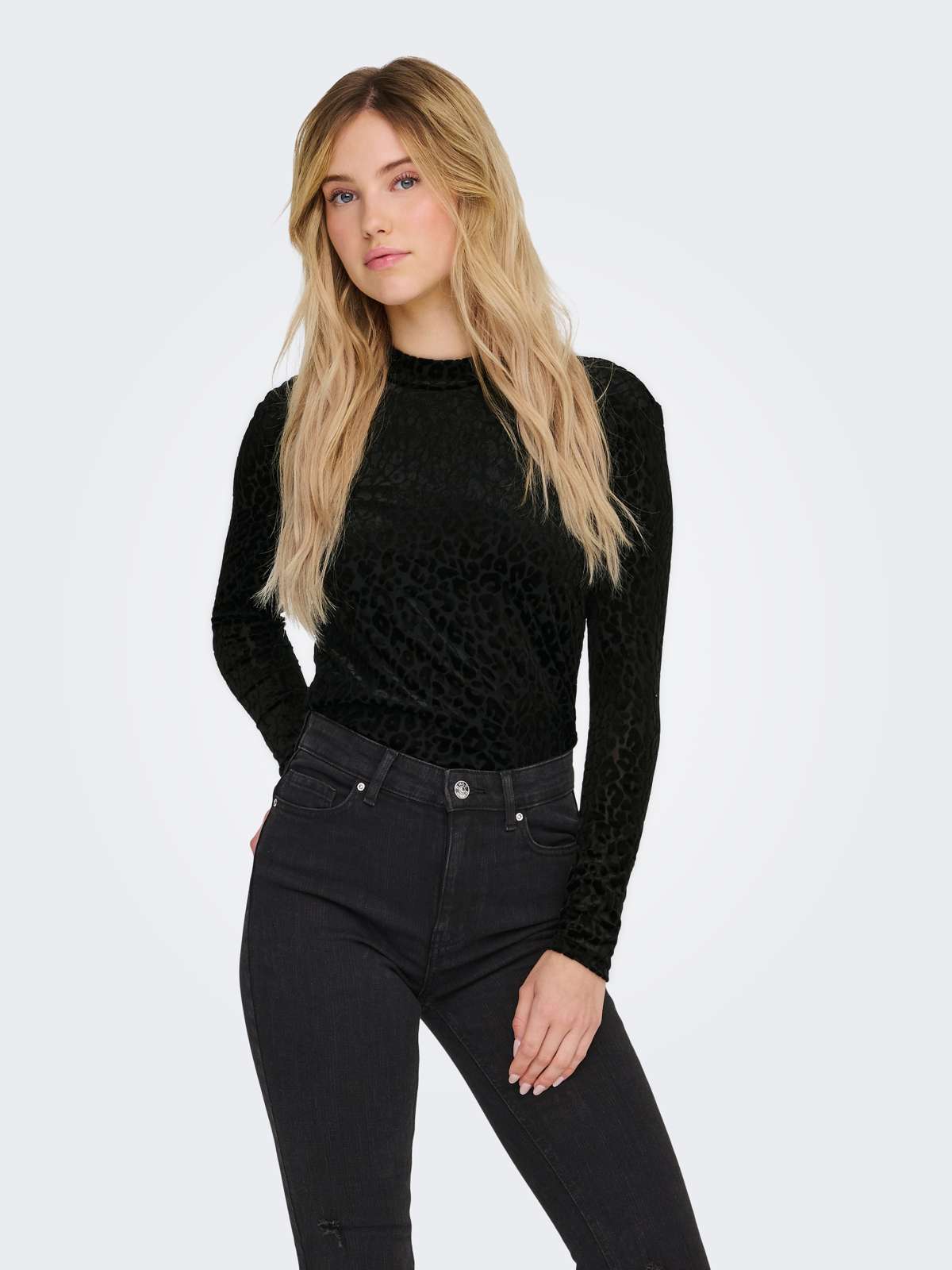 Рубашка с длинным рукавом ONLELIANA L/S HIGHNECK TOP BOX JRS