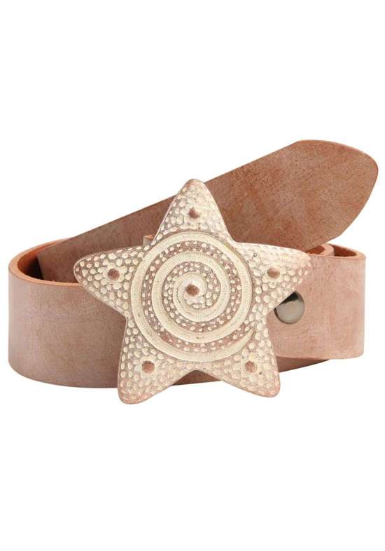 Кожаный ремень со сменной застежкой. Seestern Rosé