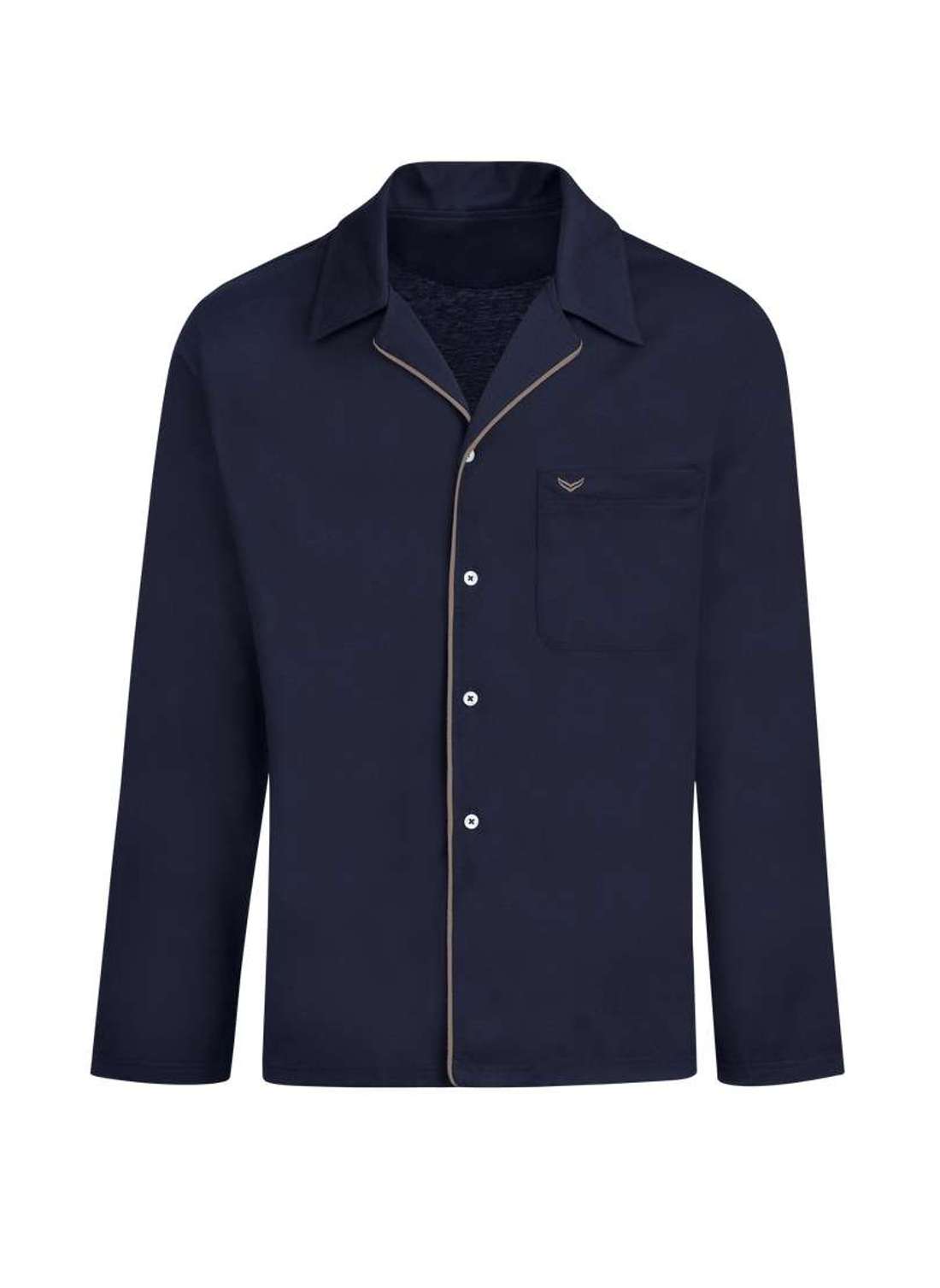 Пижамы TRIGEMA Schickes Schlafanzug Oberteil mit Knopfleiste