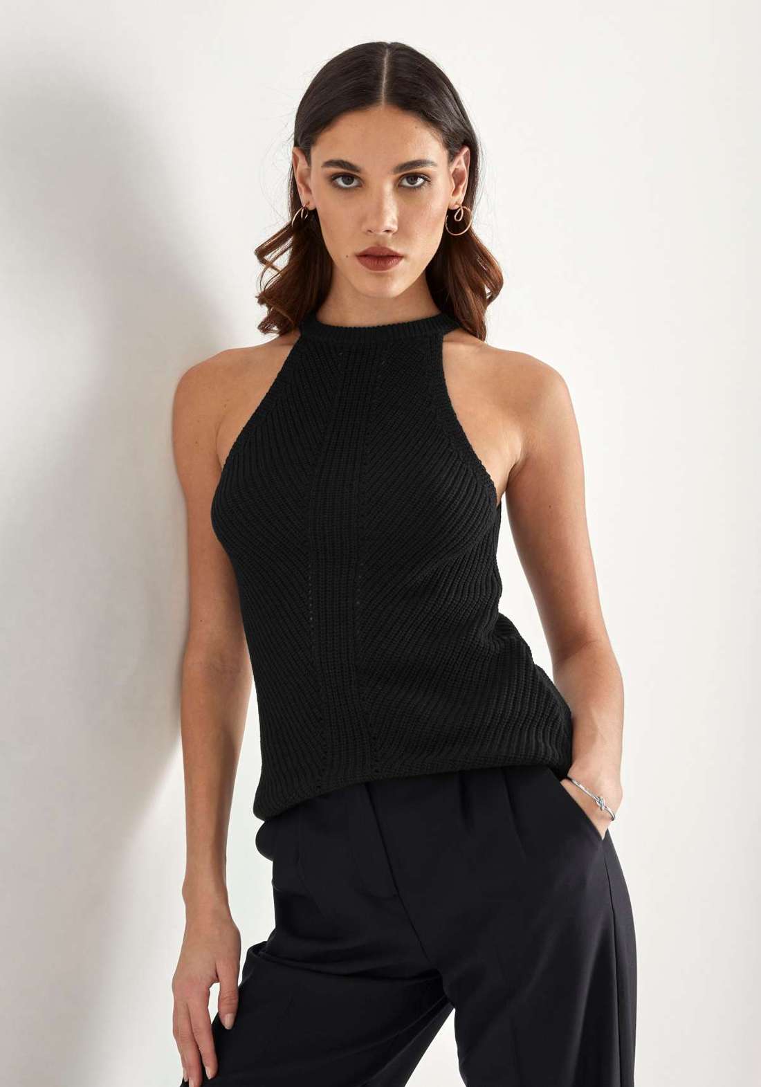 Вязаный топ с воротником-хомутом - НОВАЯ КОЛЛЕКЦИЯ