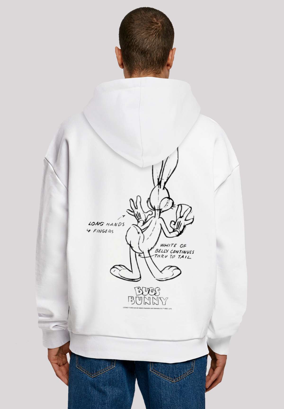 Толстовка с капюшоном Looney Tunes Bugs Bunny White Belly