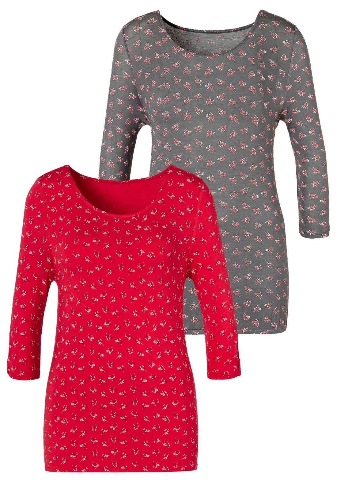 рубашка с рукавом 3/4 mit kleinem Cut-Out am Ärmelsaum