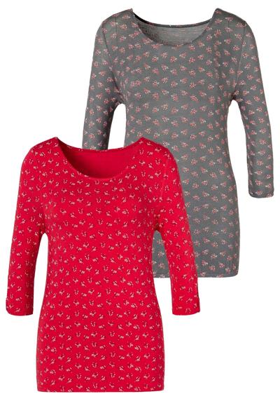 рубашка с рукавом 3/4 mit kleinem Cut-Out am Armelsaum
