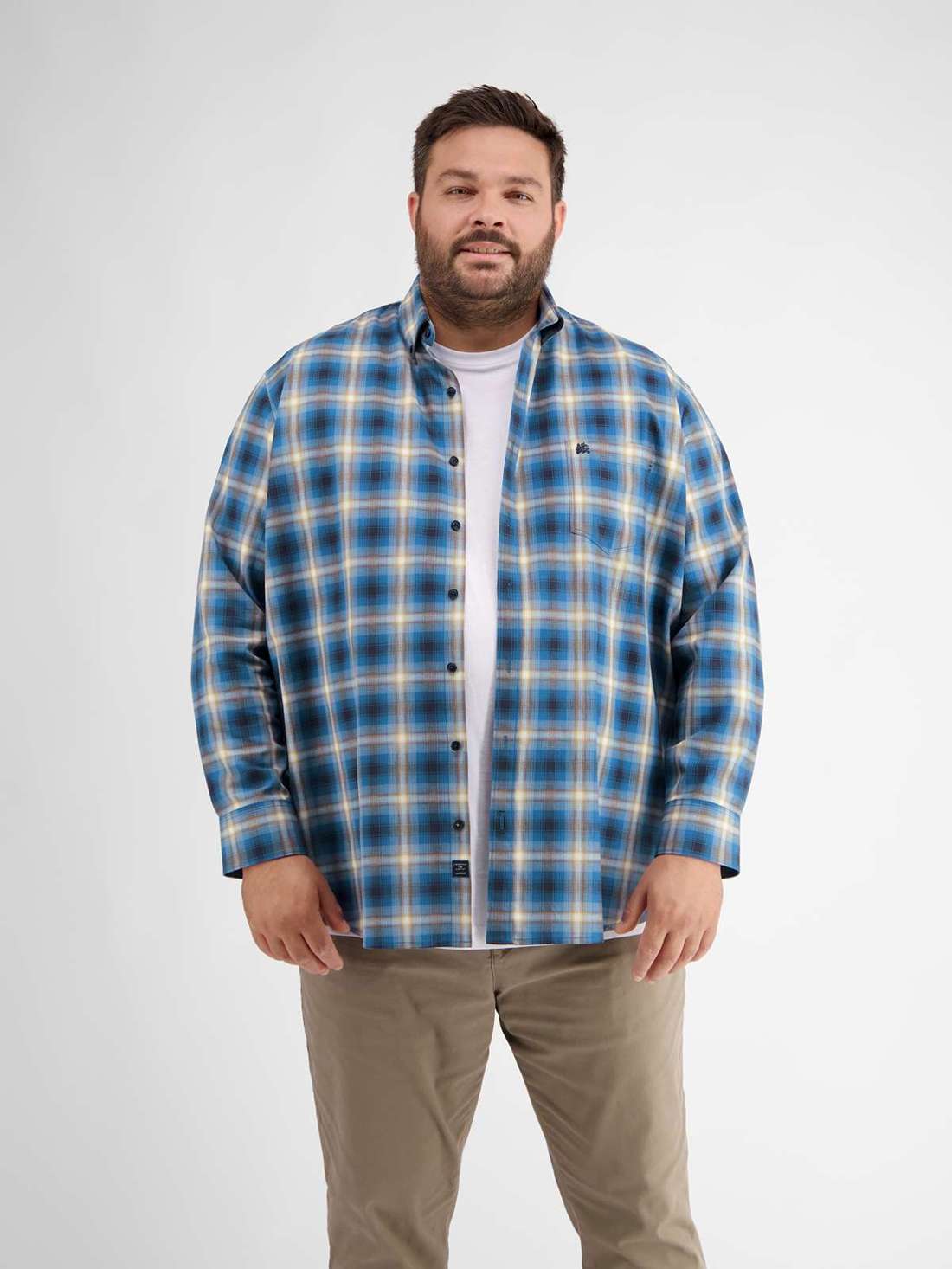 Рубашка в клетку LERROS Karohemd mit Fischgratstruktur