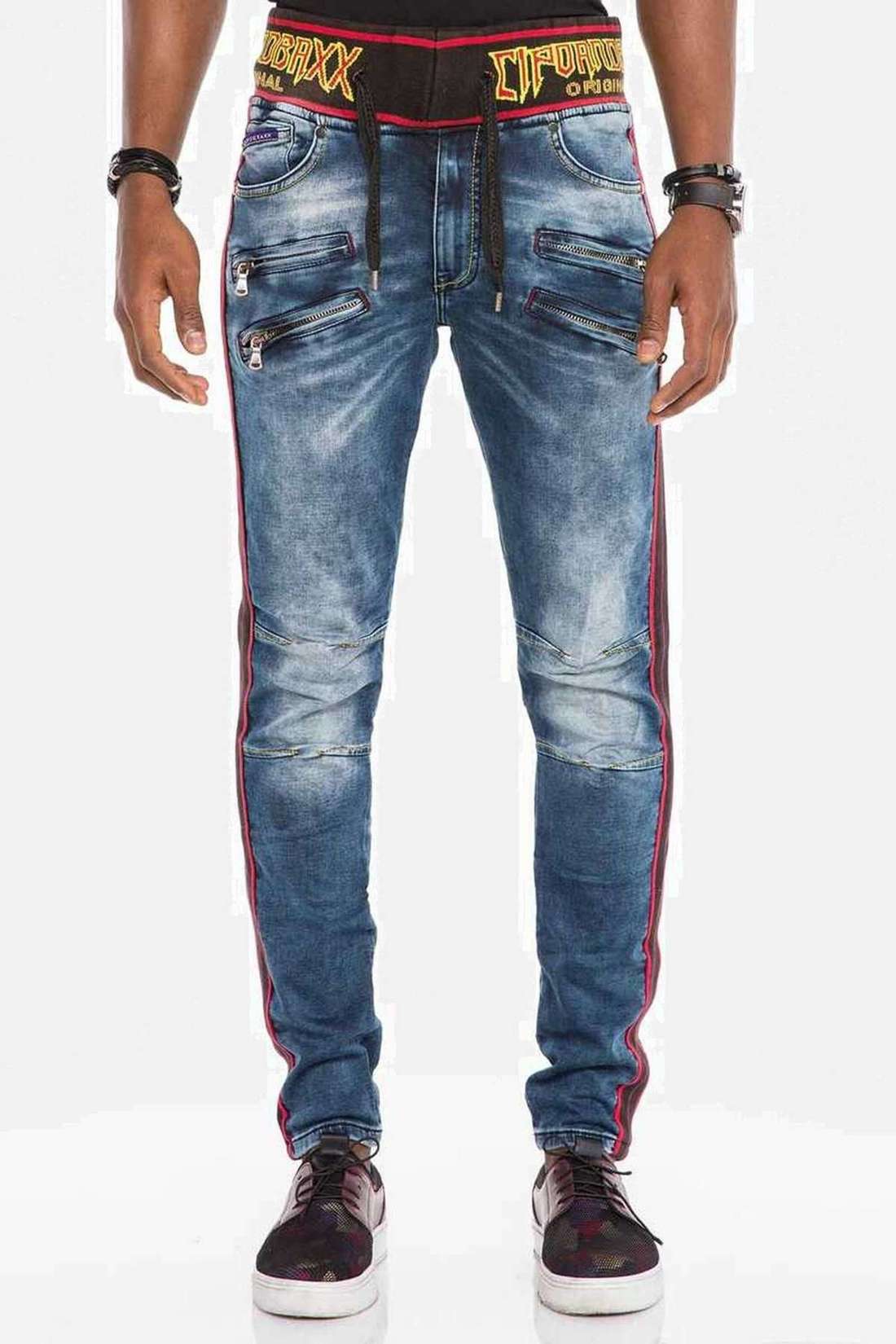 Облегающие джинсы с поясом на кулиске. Jeans