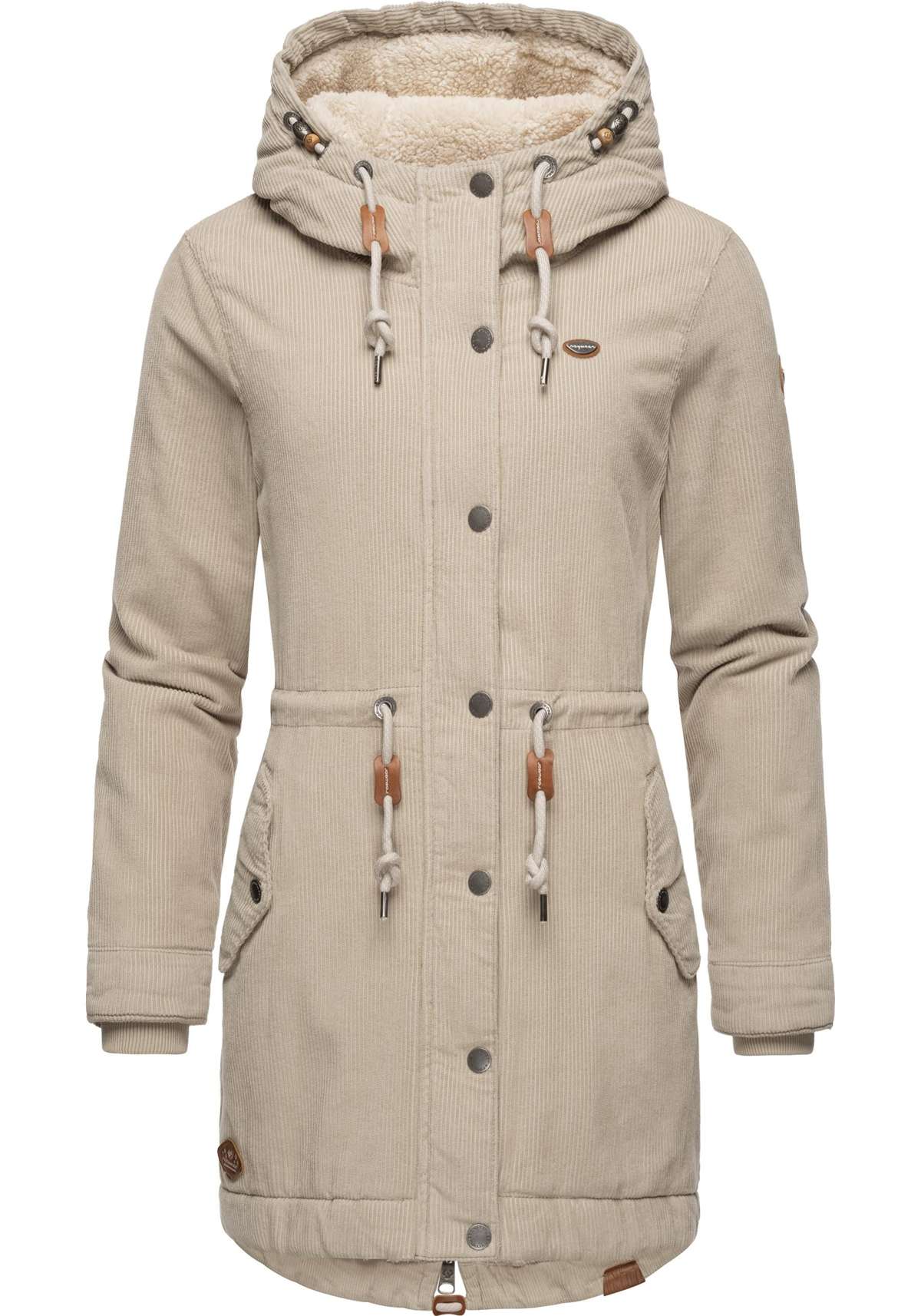 Зимняя куртка с капюшоном, стильное женское вельветовое пальто с капюшоном.