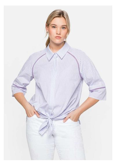 Блузка-рубашка с дырочками и разрезами по бокам
