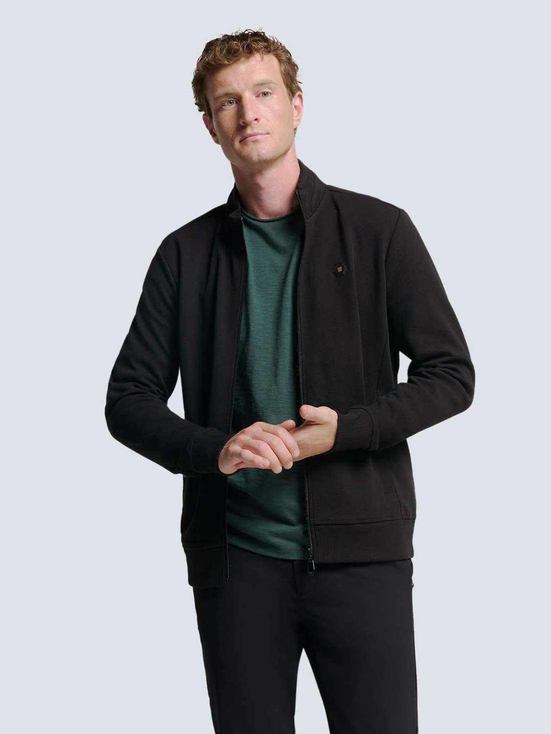 Свитера No Excess Weste mit Twill-Jacquard und Reißverschluss