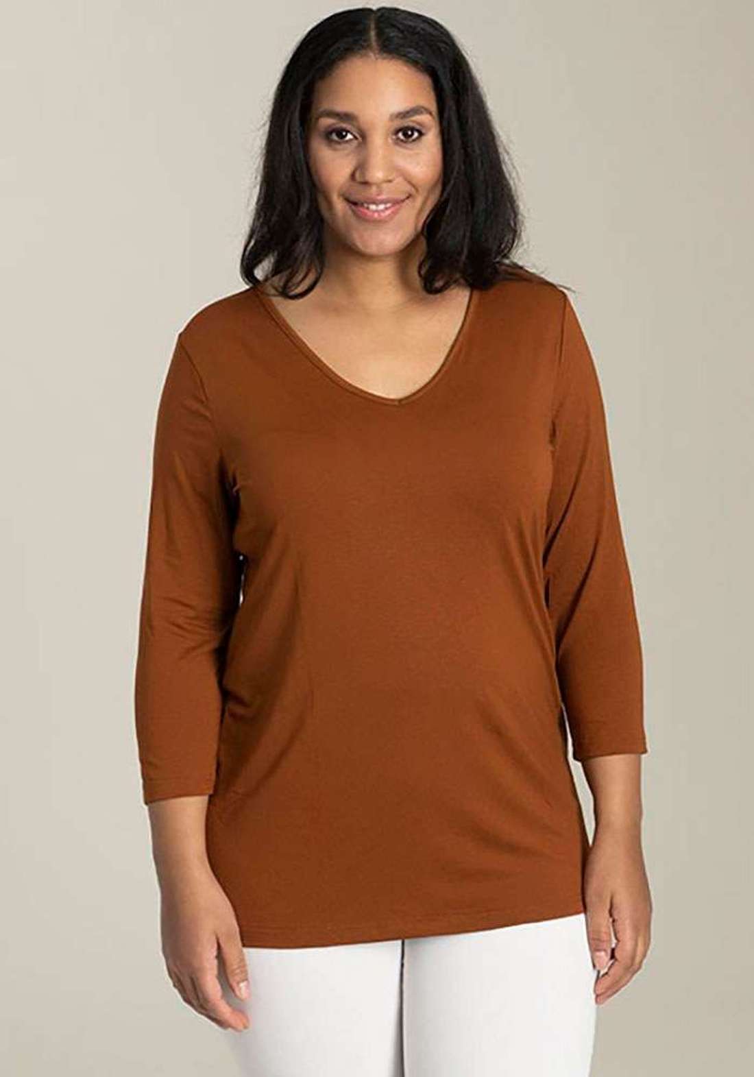 Рубашка с рукавом 3/4 из вискозы и эластана