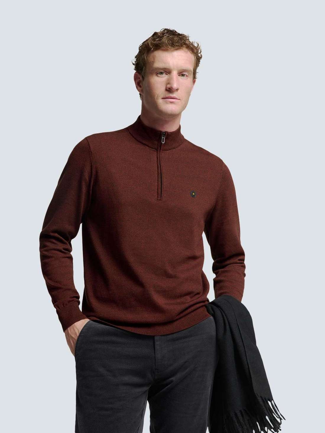 Свитер с круглым вырезом No Excess Pullover mit halbem Reißverschluss