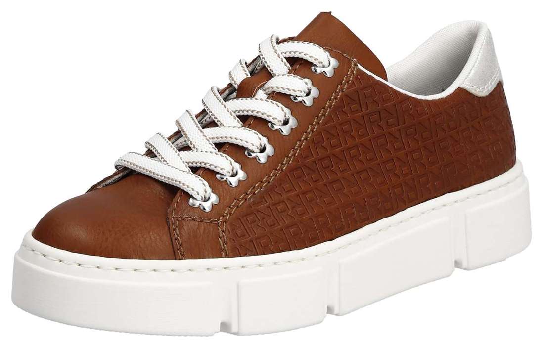 Кроссовки на платформе с тиснением по бокам Freizeitschuh, Schnürhalbschuh