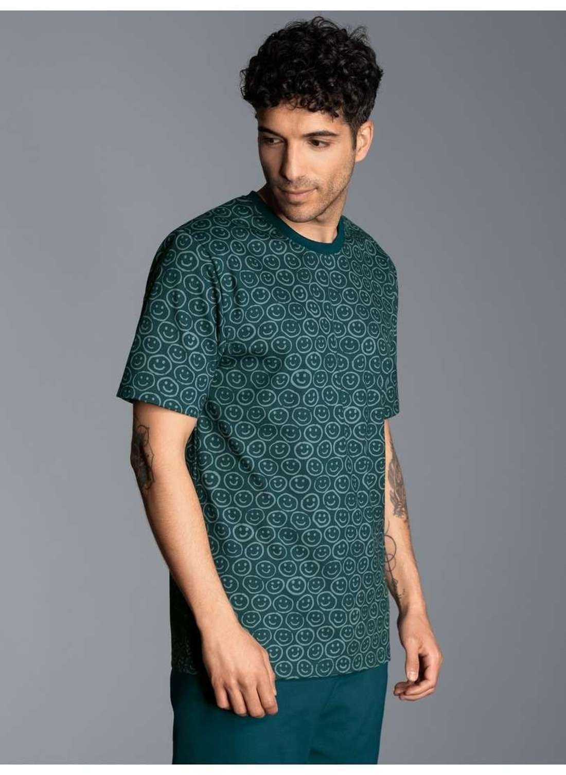 футболка TRIGEMA T-Shirt mit freundlichem Smiley-Muster