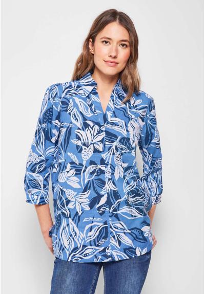 Длинная блузка с цветочным принтом по всей поверхности