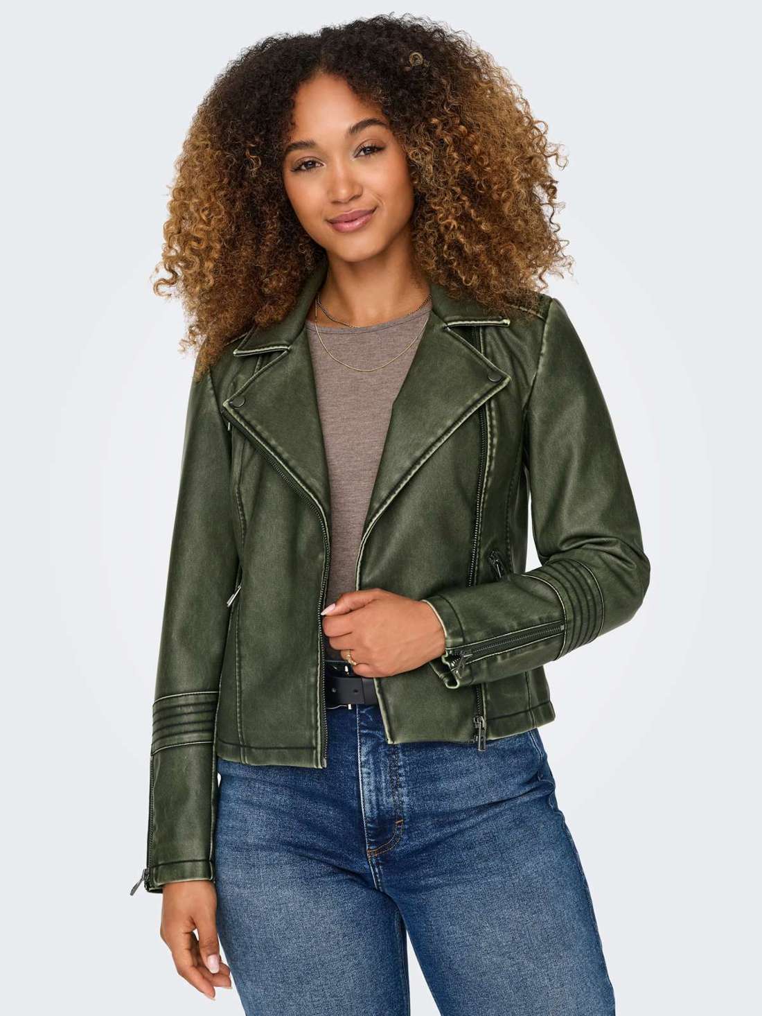 Куртка из искусственной кожи со стегаными деталями ONLHALLI GEMMA FAUX LEATHER BIKER CC OTW