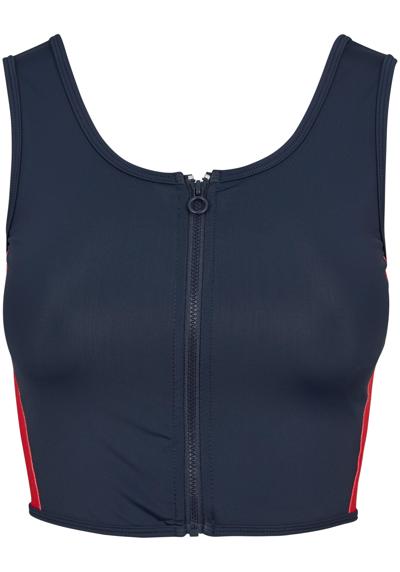 Мышечная рубашка Urban Classics Damen Ladies Side Stripe Cropped Zip Top