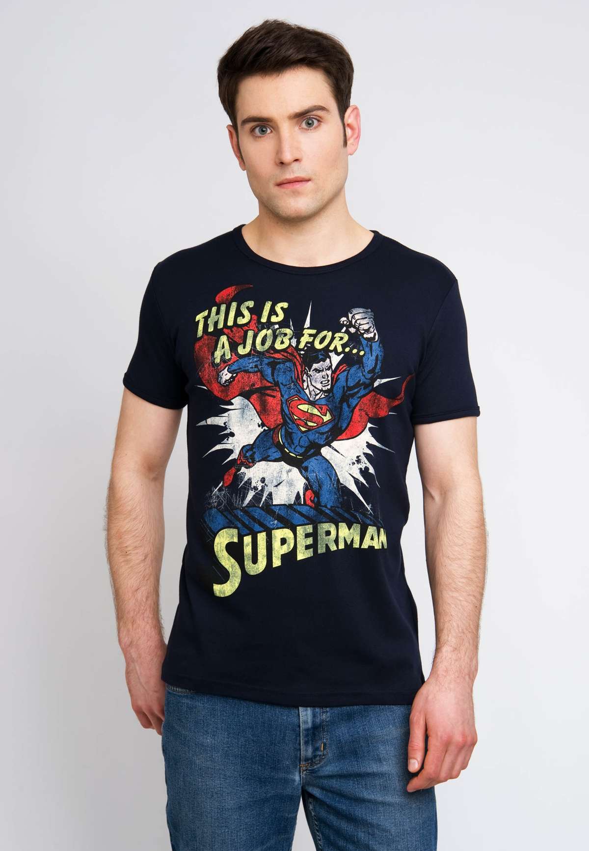 Футболка с повседневным винтажным принтом Superman