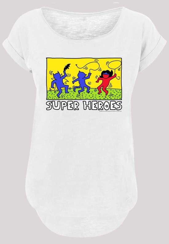 Рубашка с коротким рукавом Damen Batman Pop Art -WHT with Ladies Long Slub Tee