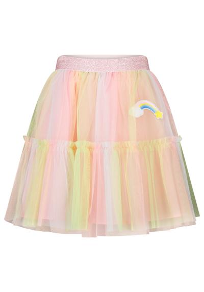 Летняя юбка с блестящими манжетами и значком